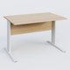 K1 Plateau droit 120x80 avec voile de fond bois. Plateau Hêtre et pietement Blanc