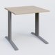 K1 Plateau droit 80x80 pieds fixe. Plateau Acacia et pietement Aluminium