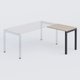 Retour direct 80x60cm sur pied, plateau acacia, structure anthracite