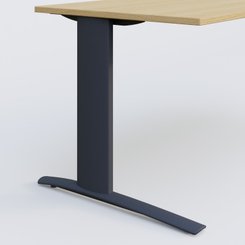 Gamme K1 - Plans droits - K1 Plateau droit 160x80 pieds fixe. Plateau Chêne clair et pietement Anthracite