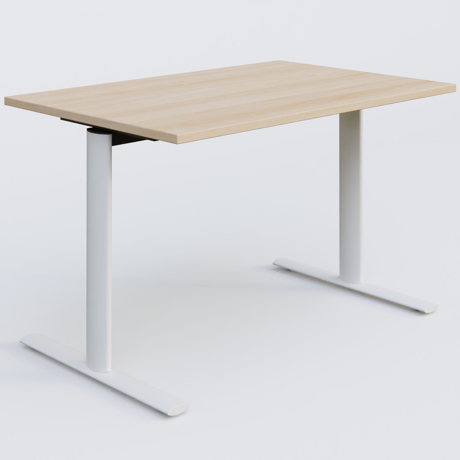Module droit gamme Pure 120-80 cm. Plateau Hêtre et pietement Blanc.