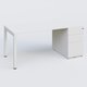 K3 Plateau droit 180x80 avec caisson métalique sous le plateau. Plateau Blanc et pietement Blanc