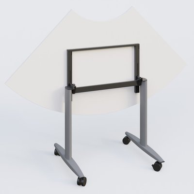 [Pas de famille] - [Pas de sous famille] - Module 1/4 de couronne pour table abattante gamme Design 120*120 cm. Plateau Blanc et pietement Aluminium.