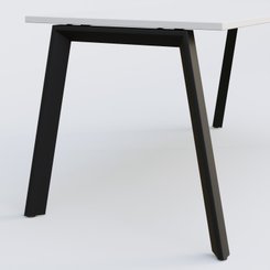 [Pas de famille] - [Pas de sous famille] - K8 plan droit 140*80 sur pieds fixe. Plateau Blanc et pietement Noir Grainé