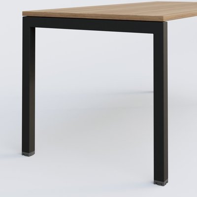 [Pas de famille] - [Pas de sous famille] - K3 Plateau droit 100x60 pieds fixe. Plateau Noyer et pietement Noir Grainé.