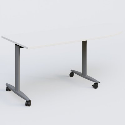 TABLES ABATTANTES - New Design - Module d'angle 90° pour table abattante gamme Design 200-80 cm à droite. Plateau Blanc et pietement Aluminium.