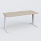 K1 Plateau droit 180x80 pieds fixe. Plateau Acacia et pietement Blanc