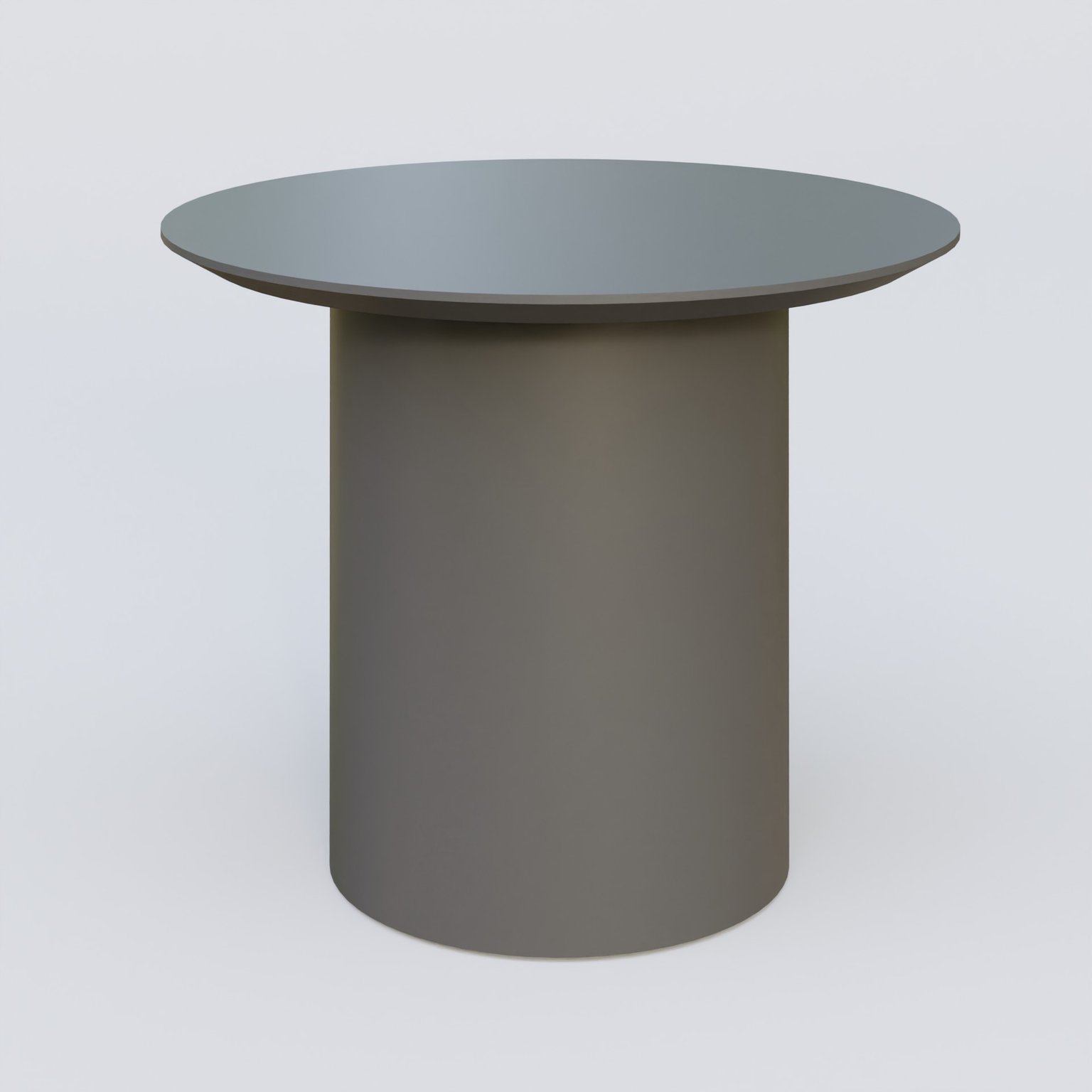 Table Basse Fashion Styl piètement colonne en métal D-26cm et plateau bois. Plateau Carbon Grey et pietement Carbon Grey.
