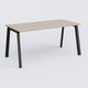 K8 plan droit 160*70 sur pieds fixe. Plateau Acacia et pietement Noir Grainé