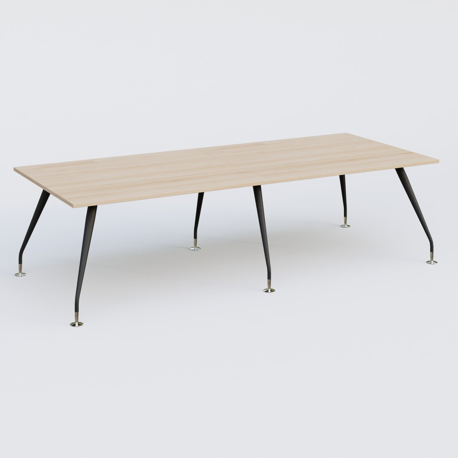 K5 table bench 280*120 cm. Plateau Hêtre et pietement Noir Mat avec base chromé.