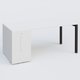 K3 Plateau droit 160x80 avec tour de rangement sous le plateau à gauche. Plateau Blanc et pietement Noir Mat