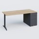 K2 Plateau droit 180x80 avec caisson métalique sous le plateau. Plateau Chêne naturel et pietement Anthracite