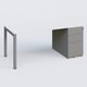 K3 Plateau droit 180x80 avec caisson métalique sous le plateau. Plateau Blanc et pietement Aluminium