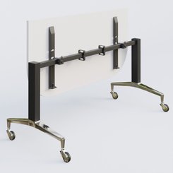 [Pas de famille] - [Pas de sous famille] - Module d'extrémité de la gamme LEM 145-70 cm. Plateau Blanc et pietement Noir/Chrome.