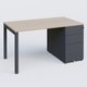 K3 Plateau droit 140x80 avec caisson métalique sous le plateau. Plateau Acacia et pietement Anthracite