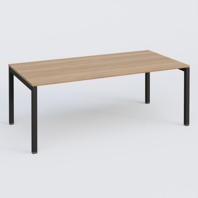 [Pas de famille] - [Pas de sous famille] - K3 Plateau droit 200x100 . Plateau Noyer et pietement Noir Mat