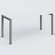 K3 Plateau droit 160x70 pieds fixe. Plateau Blanc et pietement Aluminium.
