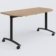 Module d'extrémité pour table abattante gamme Arca 145-70 cm. Plateau Noyer et pietement Noir.