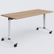 Table abattante gamme Arca 160-70 cm. Plateau Noyer et pietement Blanc.