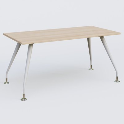 [Pas de famille] - [Pas de sous famille] - K5 plan droit 160*80 cm. Plateau Hêtre et pietement Blanc avec base chromé.
