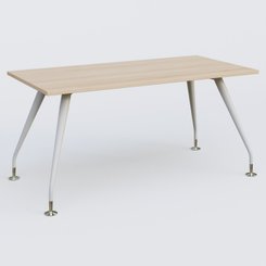 [Pas de famille] - [Pas de sous famille] - K5 plan droit 160*80 cm. Plateau Hêtre et pietement Blanc avec base chromé.