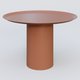 Table Basse Fashon Styl piètement colonne métalique D-26 cm. Plateau Brun cuivré (RAL 8004) et pietement Brun cuivré (RAL 8004).