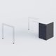 Retour direct 60x80cm sur caisson porteur métal 3 tiroirs blanc/anthracite - sur délai