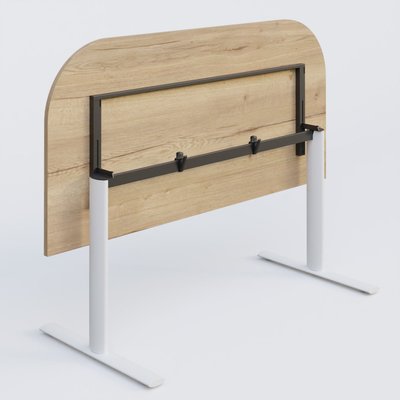 [Pas de famille] - [Pas de sous famille] - Module d'extrémité gamme Pure 165-80 cm. Plateau Chêne naturel et pietement Blanc.