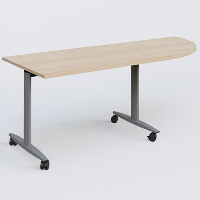 TABLES ABATTANTES - New Design - Module d'angle 90° pour table abattante gamme Design 200-80 cm à droite. Plateau Hêtre et pietement Aluminium.