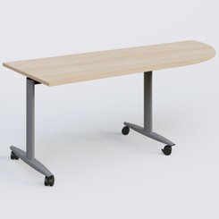 TABLES ABATTANTES - New Design - Module d'angle 90° pour table abattante gamme Design 200-80 cm à droite. Plateau Hêtre et pietement Aluminium.