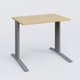K1 Plateau droit 80x60 pieds fixe. Plateau Chêne clair et pietement Aluminium