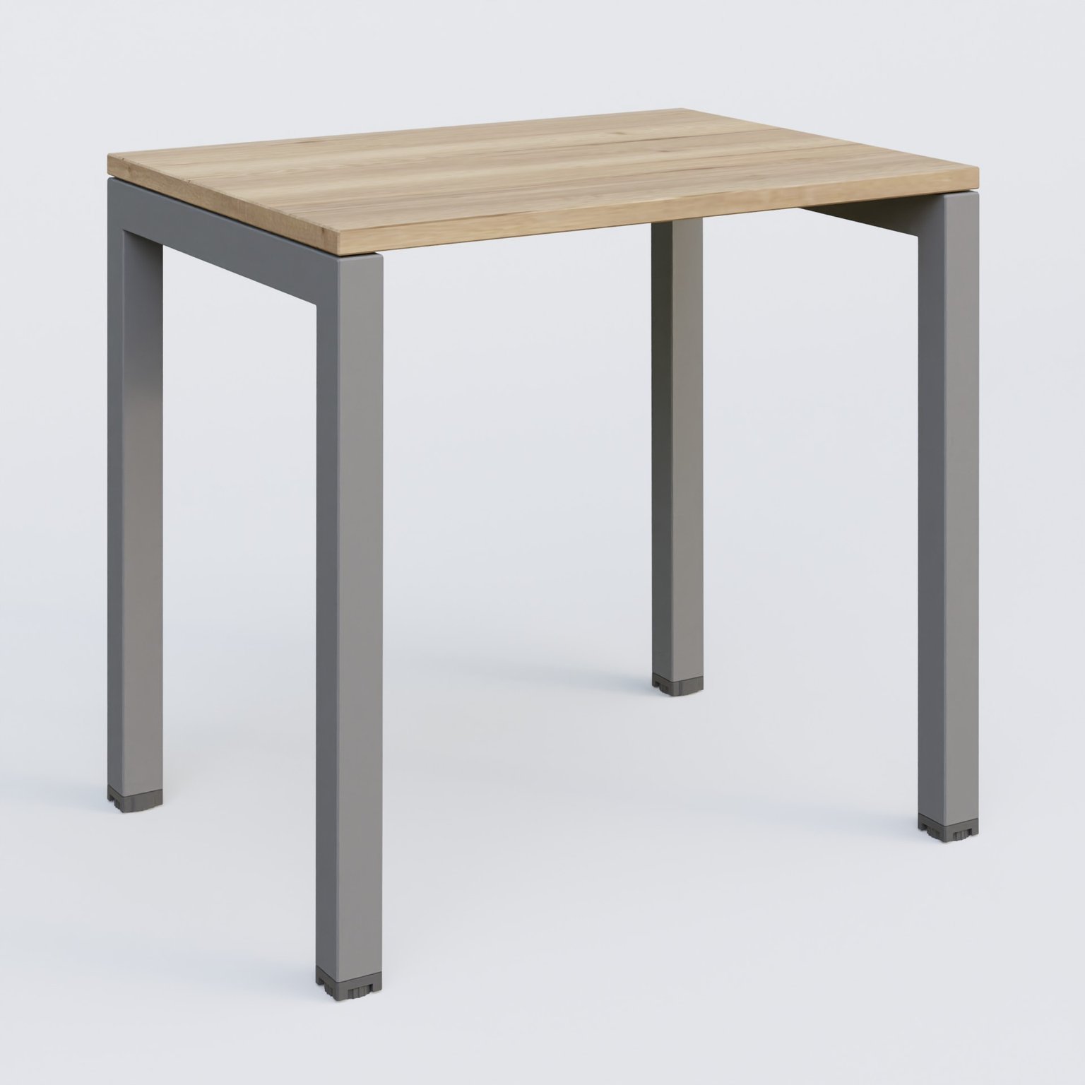 K3 Plateau droit 80x60 pieds fixe. Plateau Chêne naturel et pietement Aluminium.