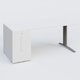 K1 Plateau droit 180x80 avec tour de rangement sous plateau à gauche. Plateau Blanc et pietement Aluminium