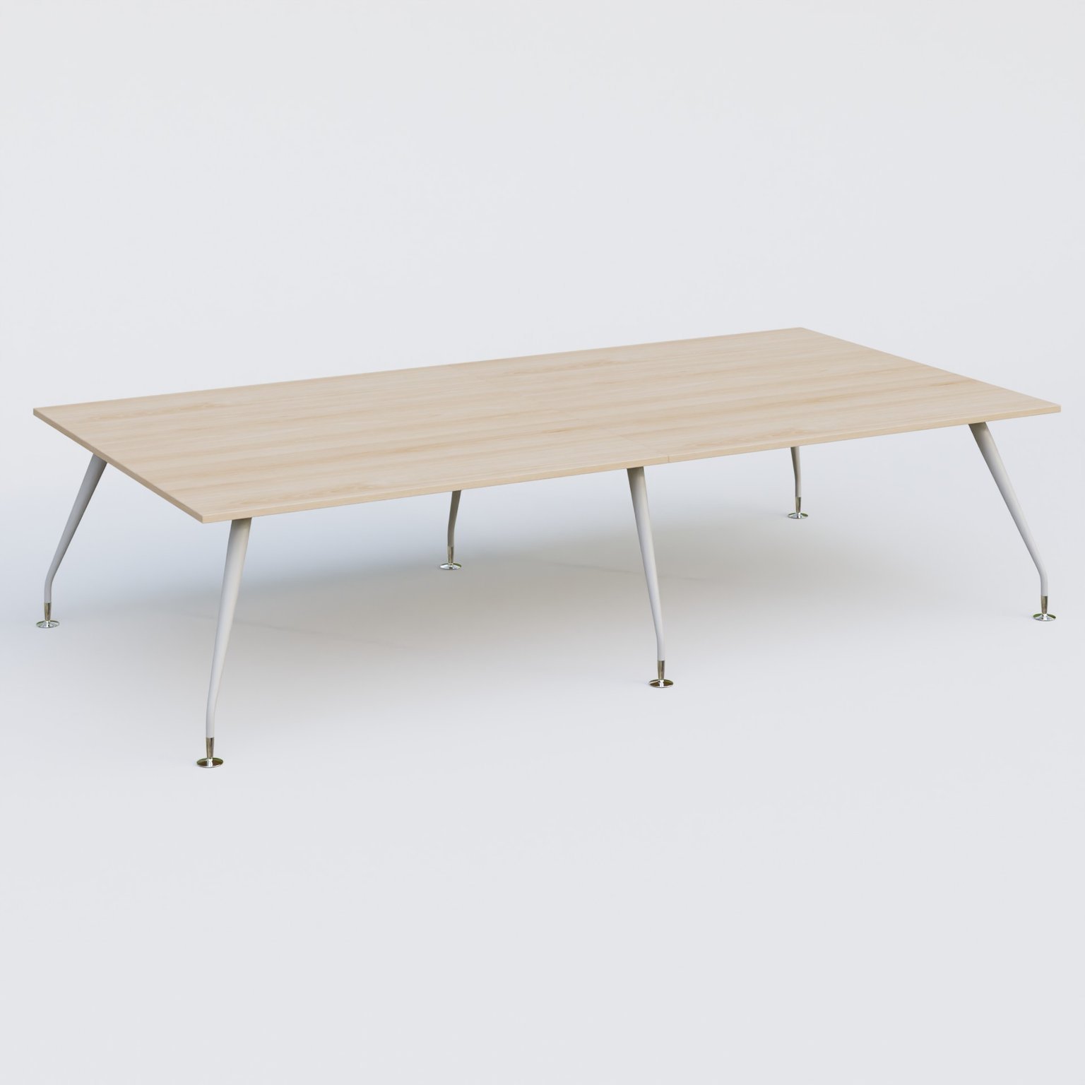 K5 table bench 320*165 cm. Plateau Hêtre et pietement Blanc avec base chromé.