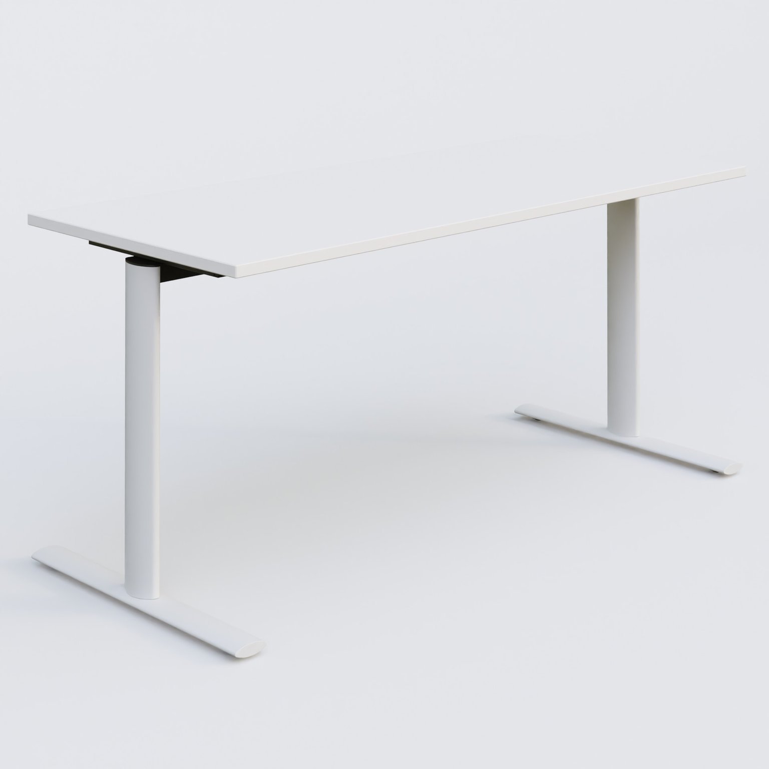 Module droit gamme Pure 160-70 cm. Plateau Blanc et pietement Blanc.