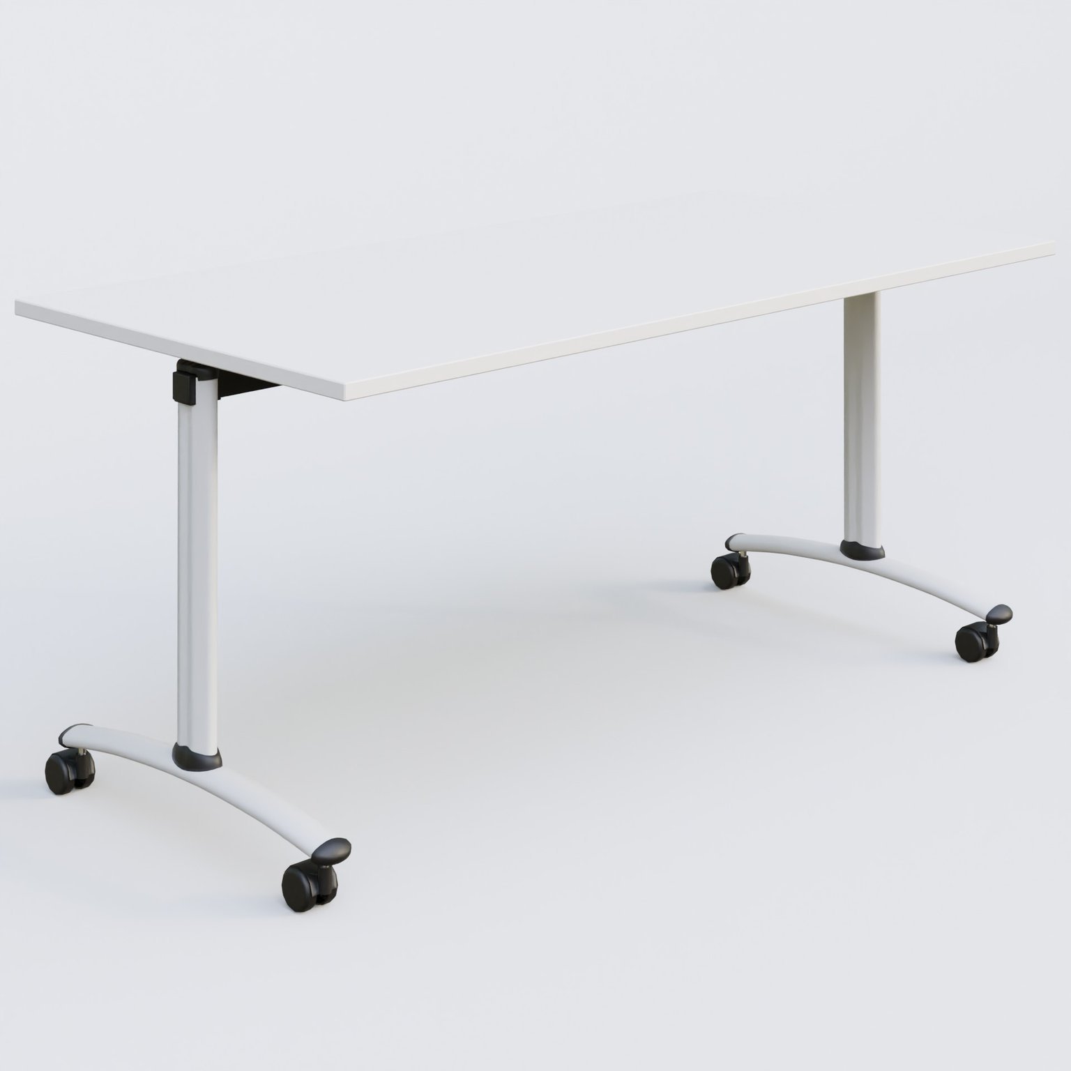 Table abattante gamme Arca 160-80 cm. Plateau Blanc et pietement Blanc.