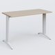 K2 Plateau droit 120x60 pieds fixe. Plateau Acacia et pietement Blanc.