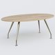 K5 table ovale 200*110 cm. Plateau Chêne naturel et pietement Chrome avec base chromé.