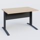 K1 Plateau droit 120x80 avec voile de fond métal. Plateau Hêtre et pietement Anthracite