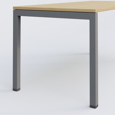 [Pas de famille] - [Pas de sous famille] - K3 Plateau droit 120x60 pieds fixe. Plateau Chêne clair et pietement Aluminium.