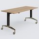 Module droit de la gamme LEM 160-70 cm. Plateau Noyer et pietement Noir/Chrome.