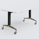 Module droit de la gamme LEM 140-80 cm. Plateau Blanc et pietement Noir/Chrome.