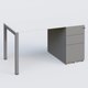 K3 Plateau droit 140x80 avec caisson métalique sous le plateau. Plateau Blanc et pietement Aluminium