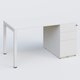 K3 Plateau droit 140x80 avec caisson métalique sous le plateau. Plateau Blanc et pietement Blanc