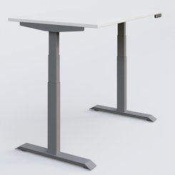 [Pas de famille] - [Pas de sous famille] - Poste solo 140*80 réglable en hauteur éléctriquement de 65-130 cm gamme KPro3. Plateau Blanc et pietement Aluminium.