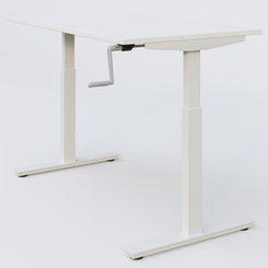 [Pas de famille] - [Pas de sous famille] - Poste solo 120*80 réglable en hauteur manuel 70-116 cm gamme KPro1. Plateau Blanc et pietement Blanc.