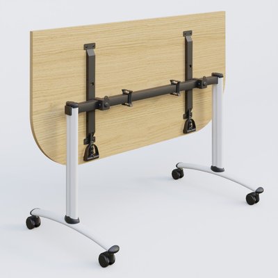 [Pas de famille] - [Pas de sous famille] - Module d'extrémité pour table abattante gamme Arca 165-80 cm. Plateau Chêne clair et pietement Blanc.