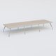 K5 table de reunion 480*165 cm. Plateau Acacia et pietement Chrome avec base chromé.