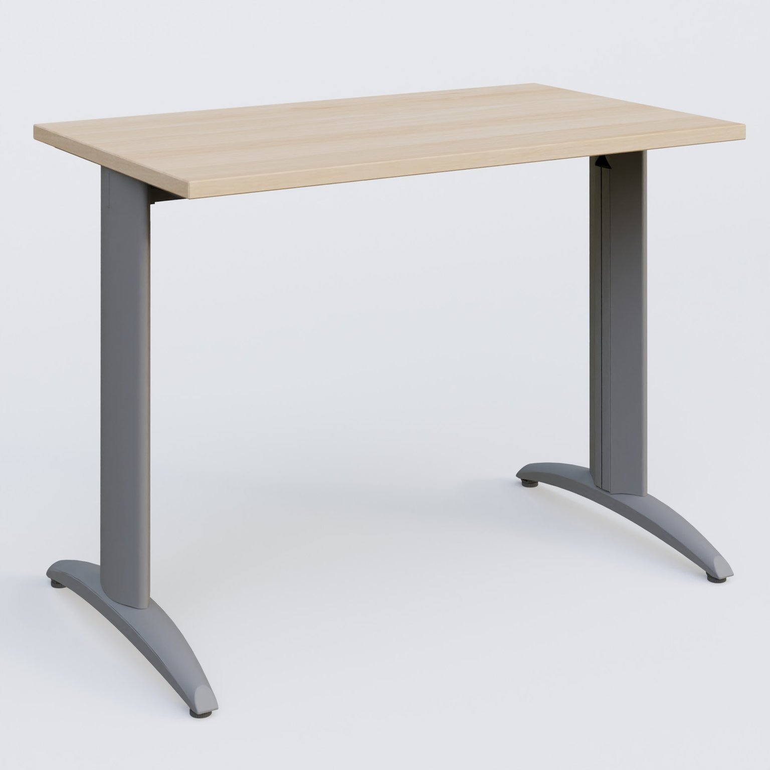 K2 Plateau droit 100x60 pieds fixe. Plateau Hêtre et pietement Aluminium.