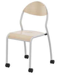 SCOLAIRE - Apprendre - Chaise ROND'O 4 pieds mobile ass. et dossier bois Blueprotech® pièt. époxy - T6